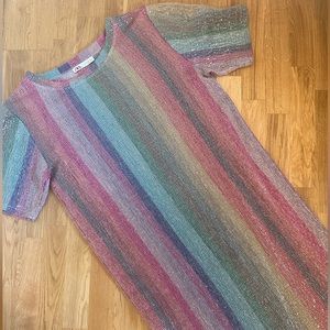 Zara Sequin Midi Shift Dress EUC L